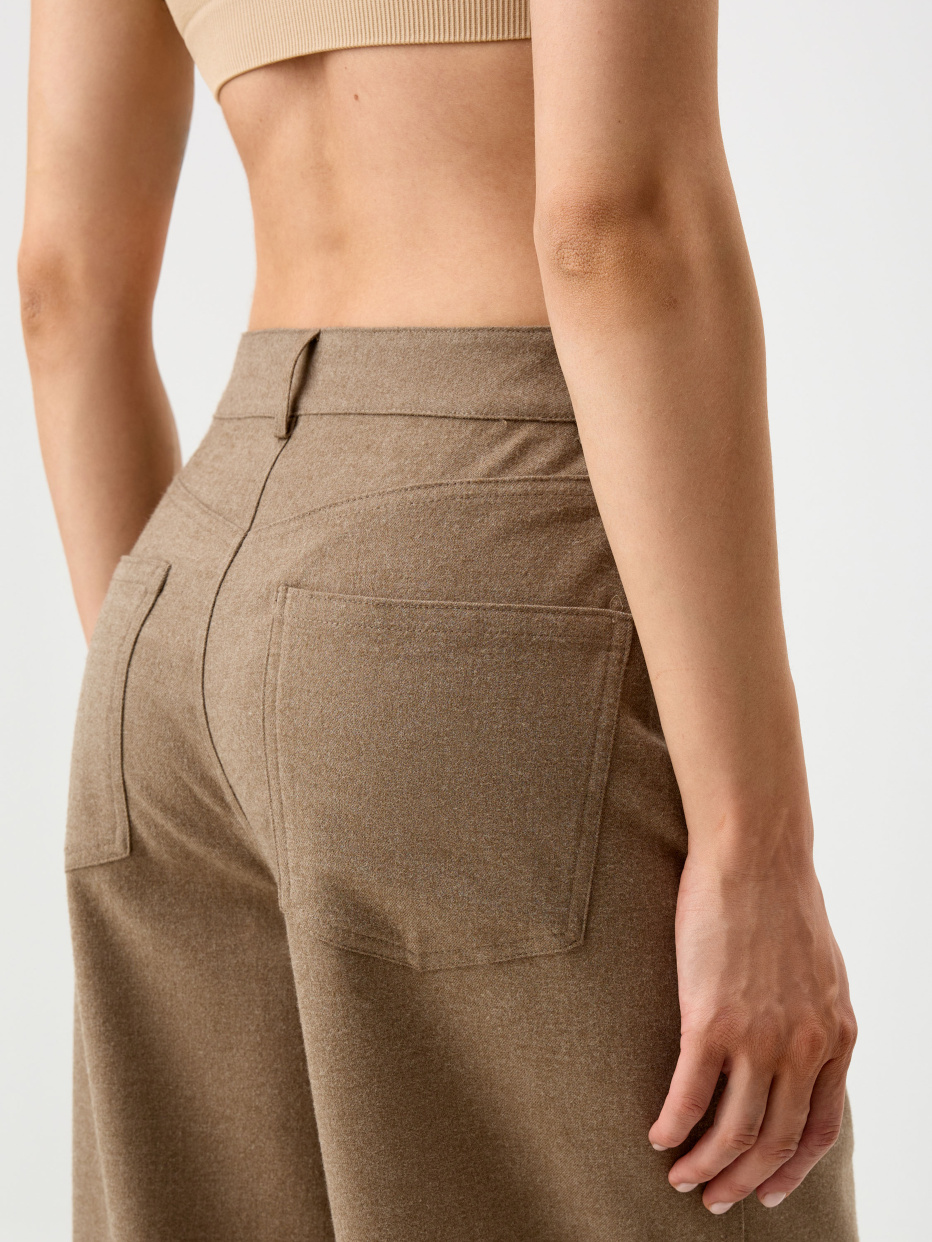 Широкие брюки из меланжевой ткани, фото - 5