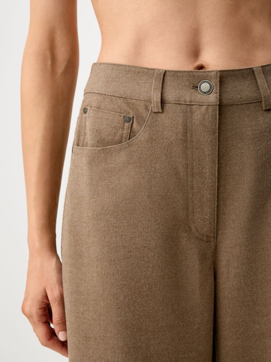 Широкие брюки из меланжевой ткани, фото - 6