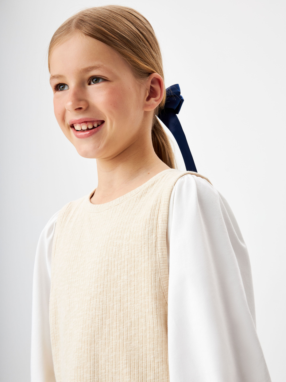 Блуза с имитацией жилета для девочек, фото - 3