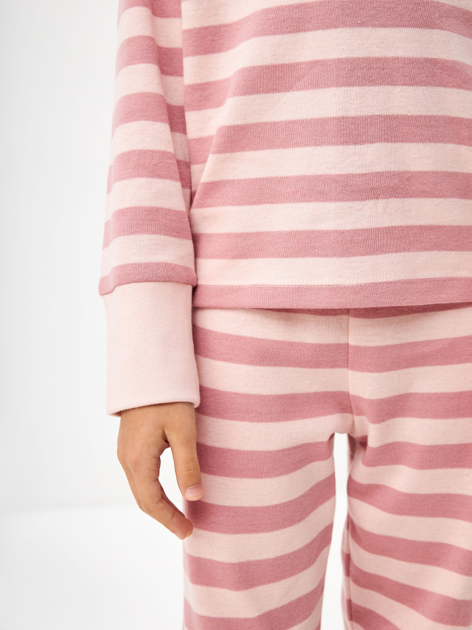 Пижама в полоску с растущими манжетами для девочек, фото - 2