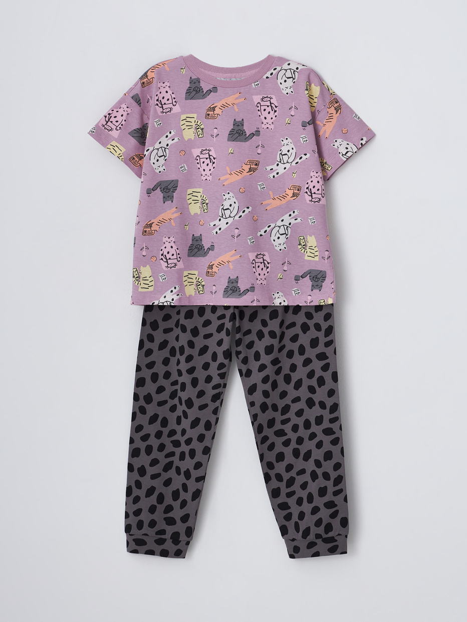 Пижама с принтом для девочек, фото - 1
