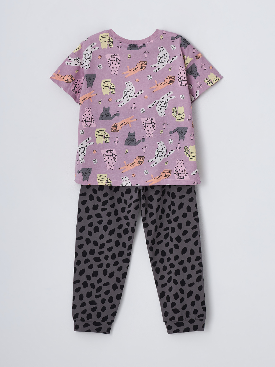 Пижама с принтом для девочек, фото - 3