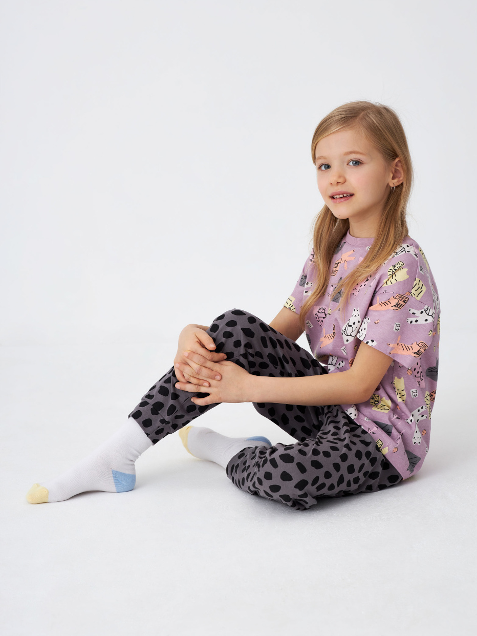 Пижама с принтом для девочек, фото - 6