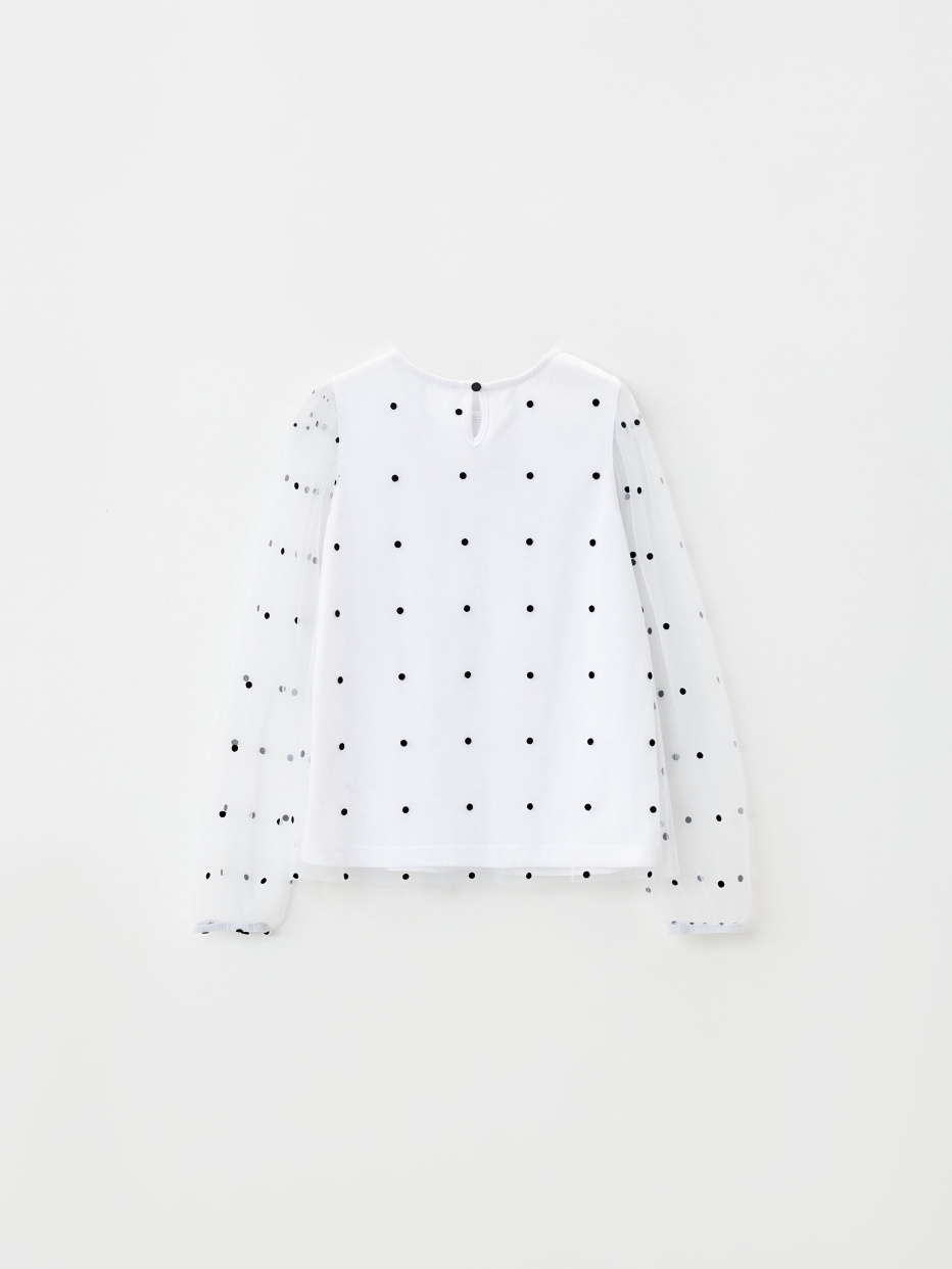 Блузка из сетки в горошек для девочек, фото - 6