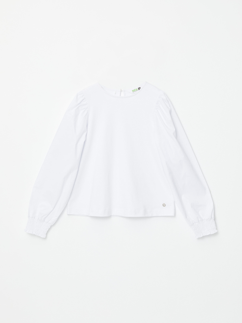 Комбинированная блузка для девочек, фото - 2