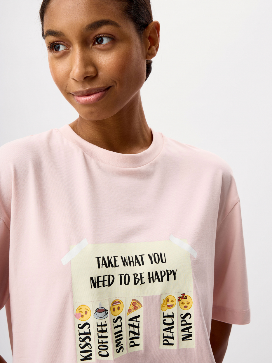Трикотажная пижама с принтом Emoji, фото - 4