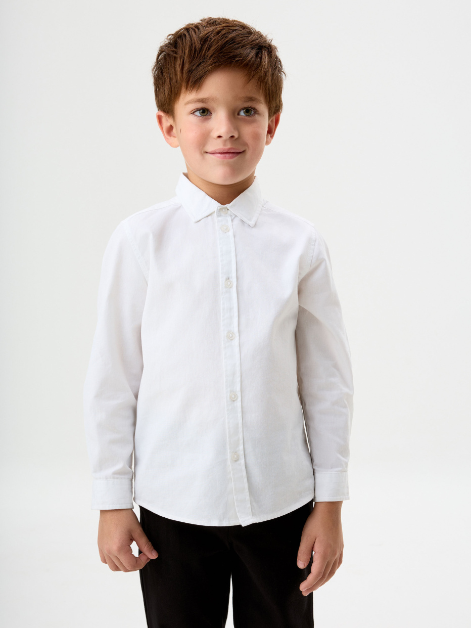 Классическая белая рубашка для мальчиков, фото - 1
