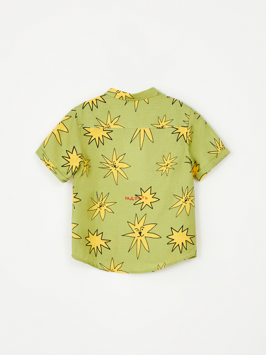 Рубашка из смесового льна с принтом sela x Маша Сомик для мальчиков, фото - 4