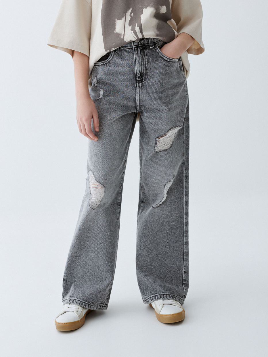 Рваные джинсы Loose Fit для девочек, фото - 1