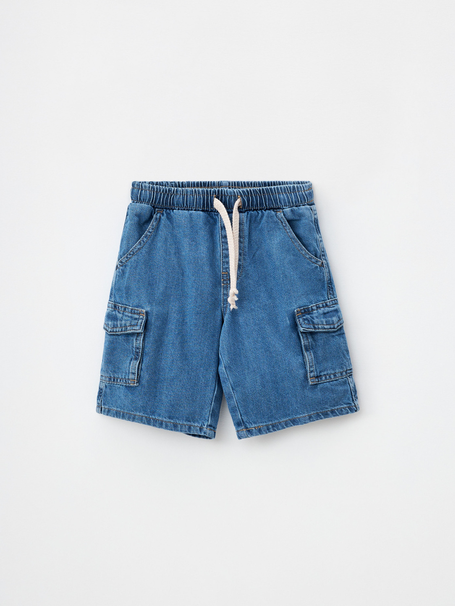 Джинсовые шорты с накладными карманами для мальчиков, фото - 3