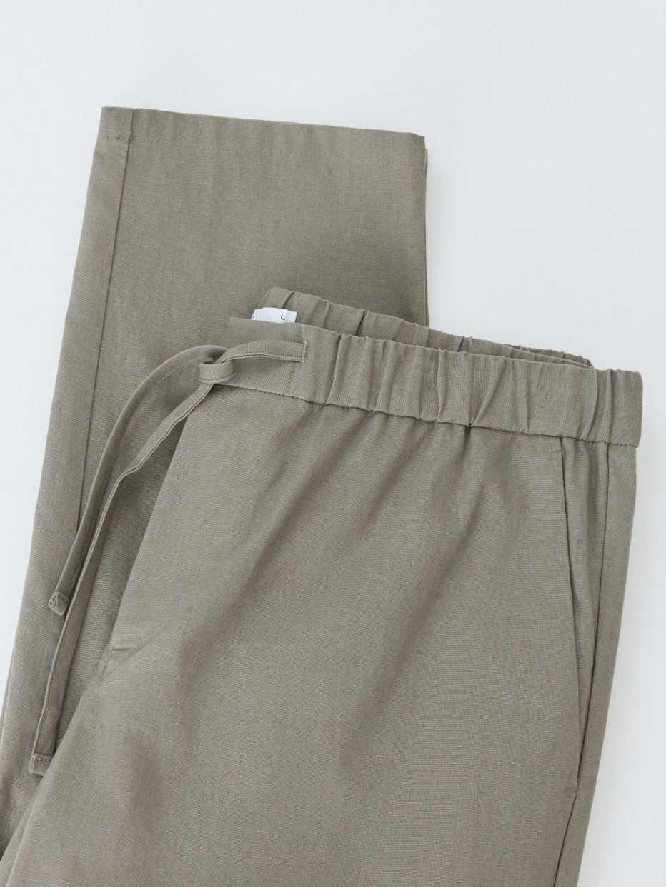 Прямые брюки из смесового льна, фото - 7