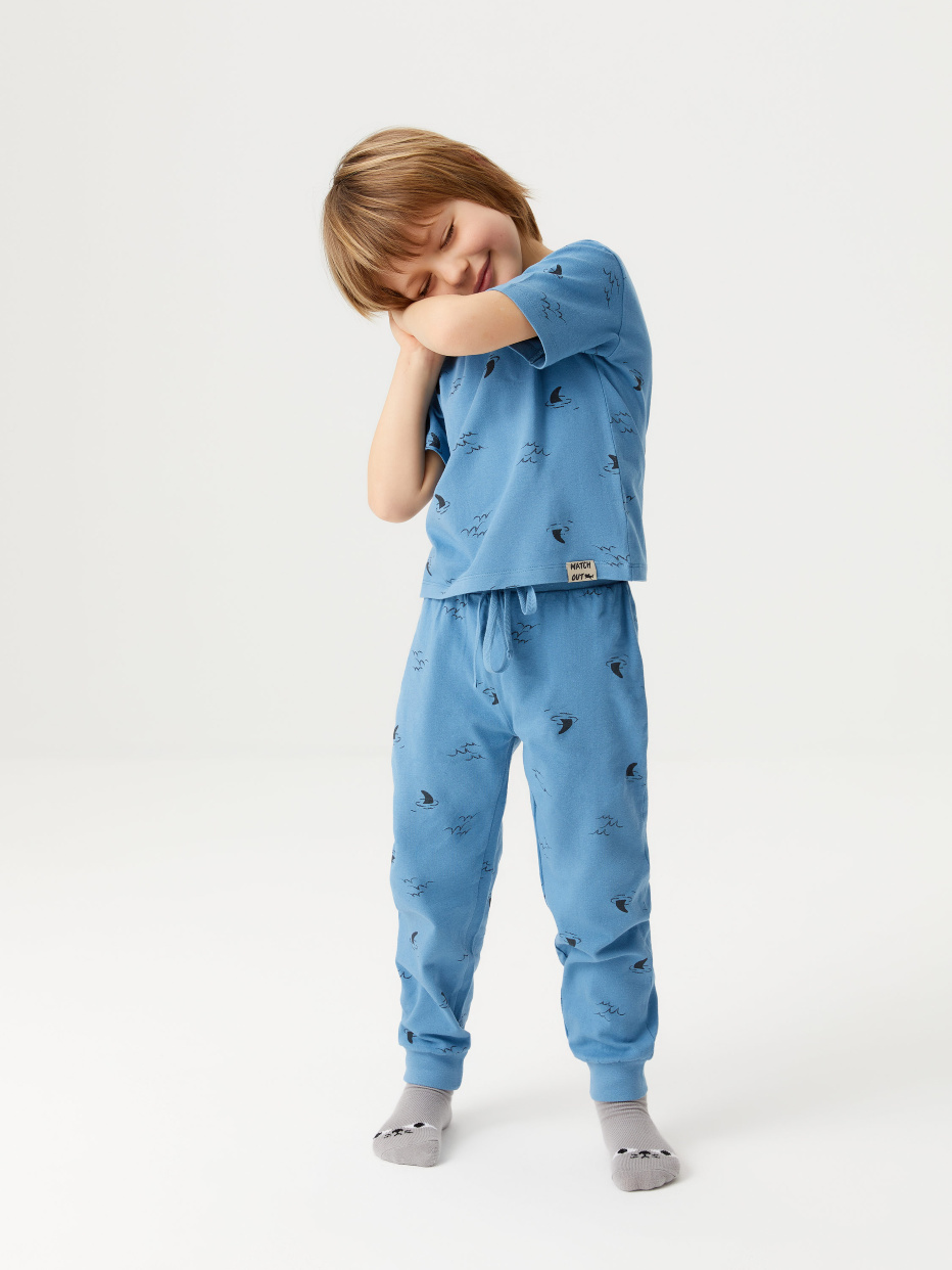 Трикотажная пижама с принтом для мальчиков, фото - 9