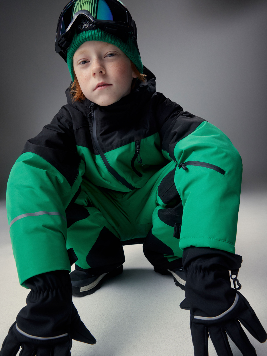 Горнолыжная куртка из технологичной мембраны с лямками для мальчиков, фото - 1