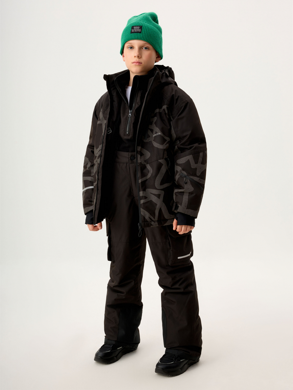 Горнолыжная куртка из технологичной мембраны с лямками для мальчиков  , фото - 2