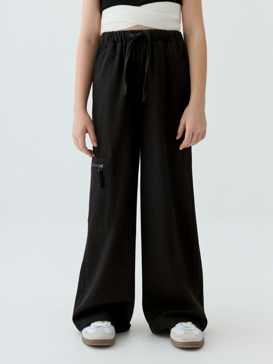 Широкие брюки из лиоцелла для девочек, фото - 2