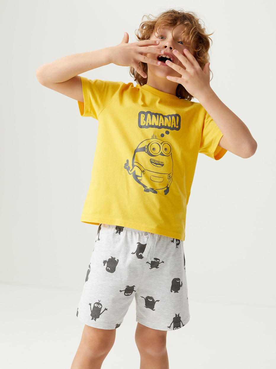Трикотажная пижама с принтом «Миньоны» для мальчиков, фото - 8