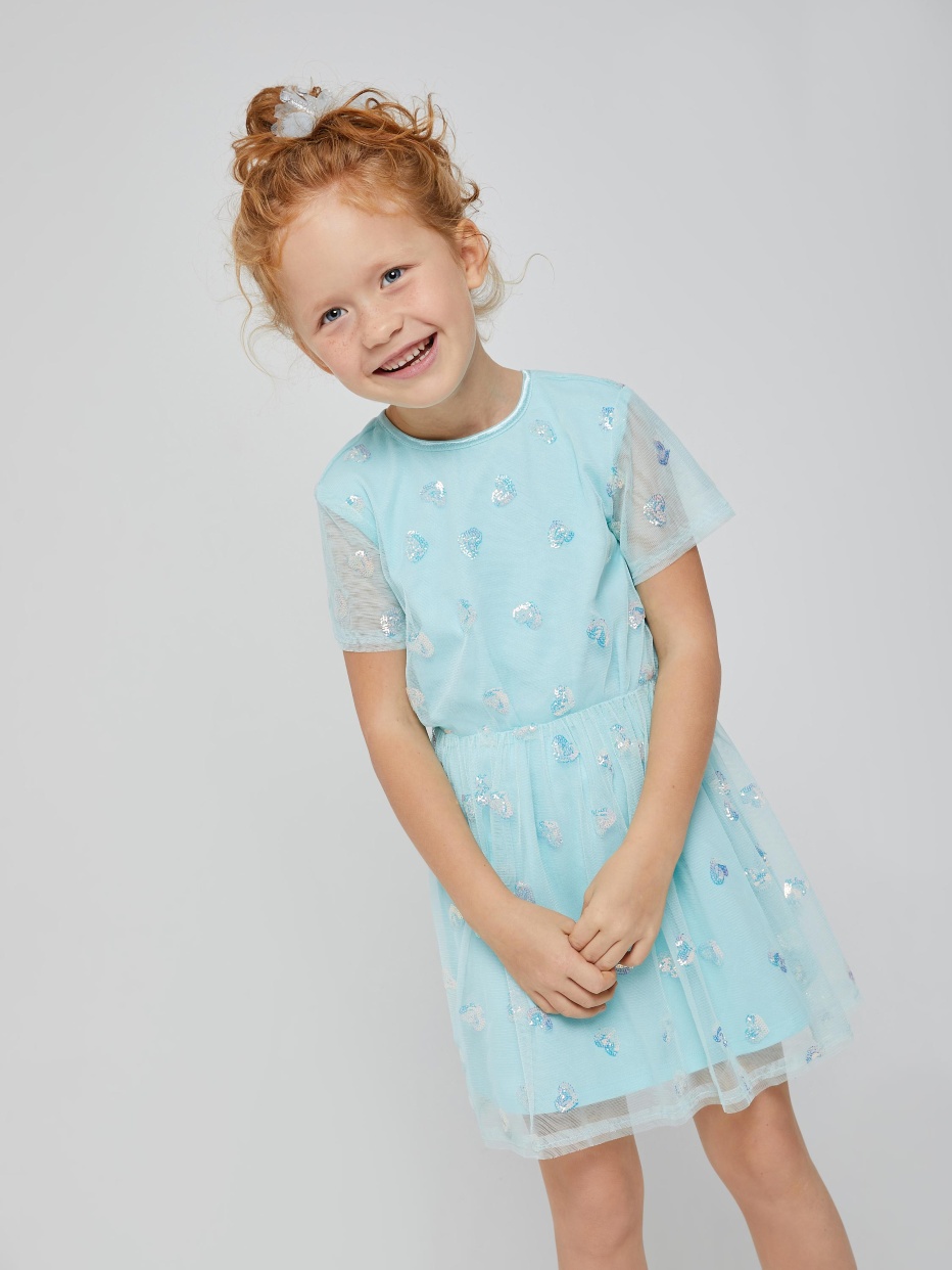 Платье с аппликацией из пайеток для девочек, фото - 4