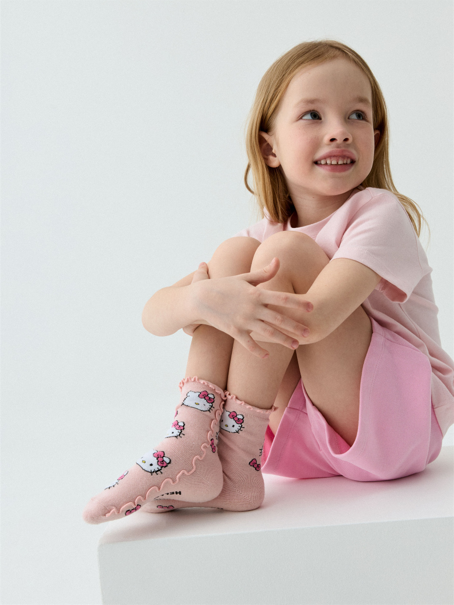 Набор из 2 пар носков с принтом Hello Kitty для девочек, фото - 2
