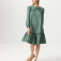 Хлопковое платье с кислотной стиркой, цвет зеленый