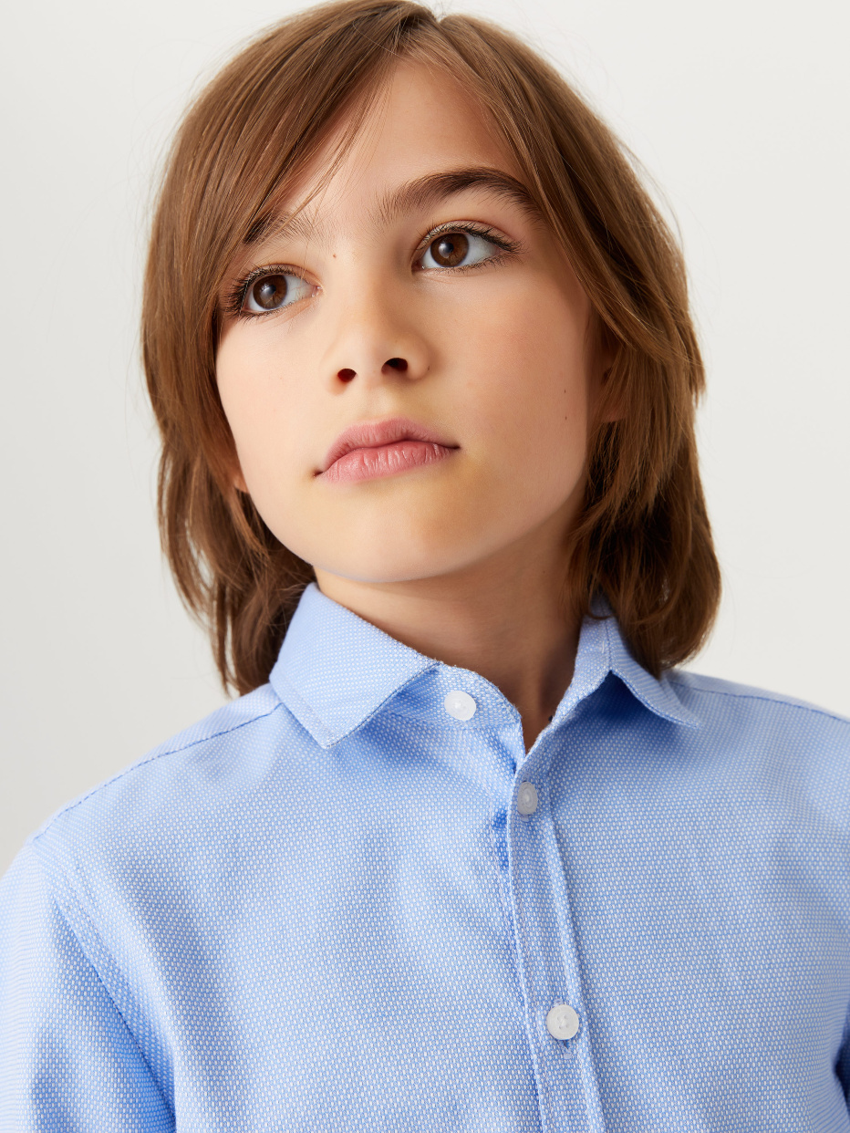 Школьная рубашка из фактурной ткани для мальчиков, фото - 5