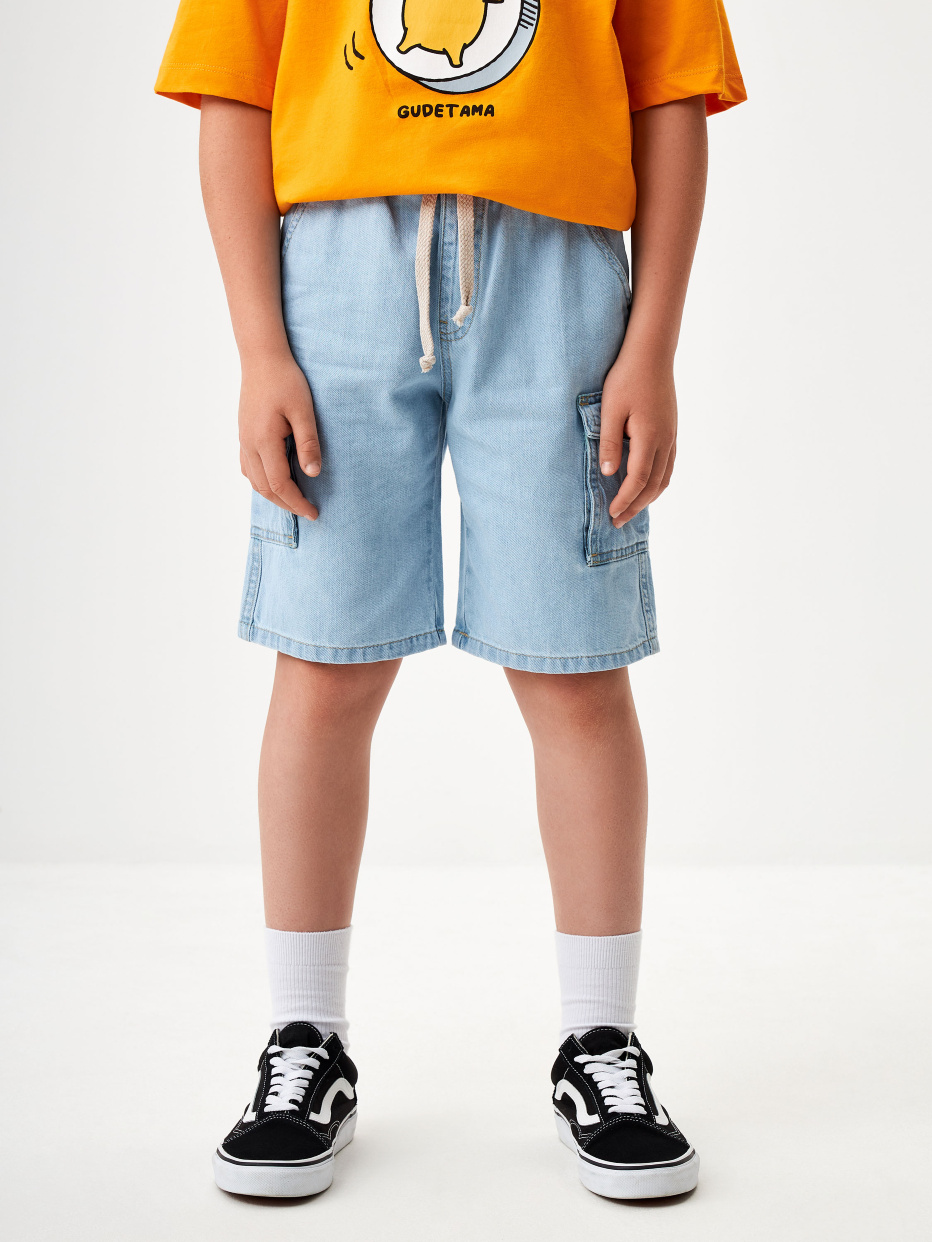 Джинсовые шорты карго для мальчиков, фото - 2