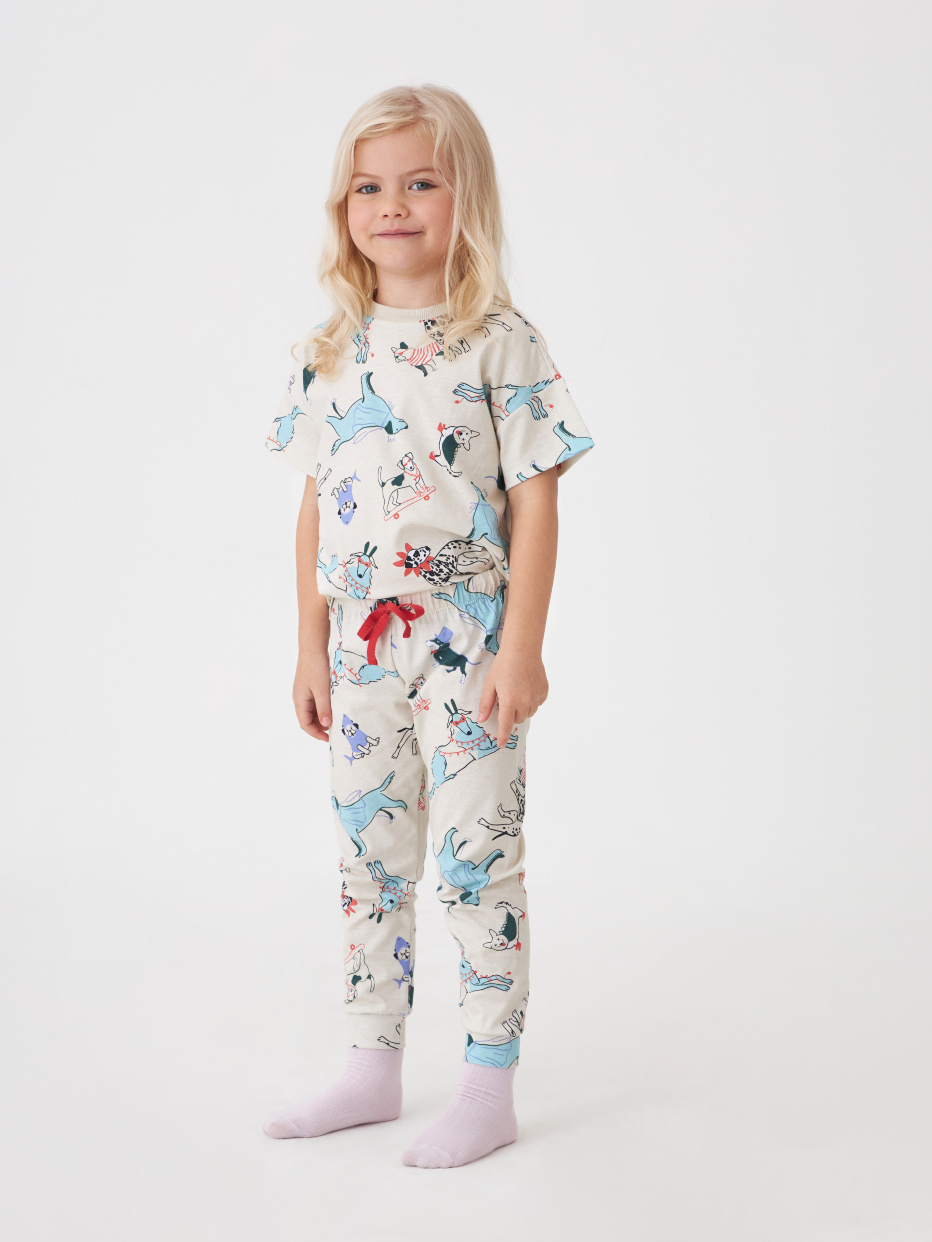 Пижама с принтом для девочек, фото - 1