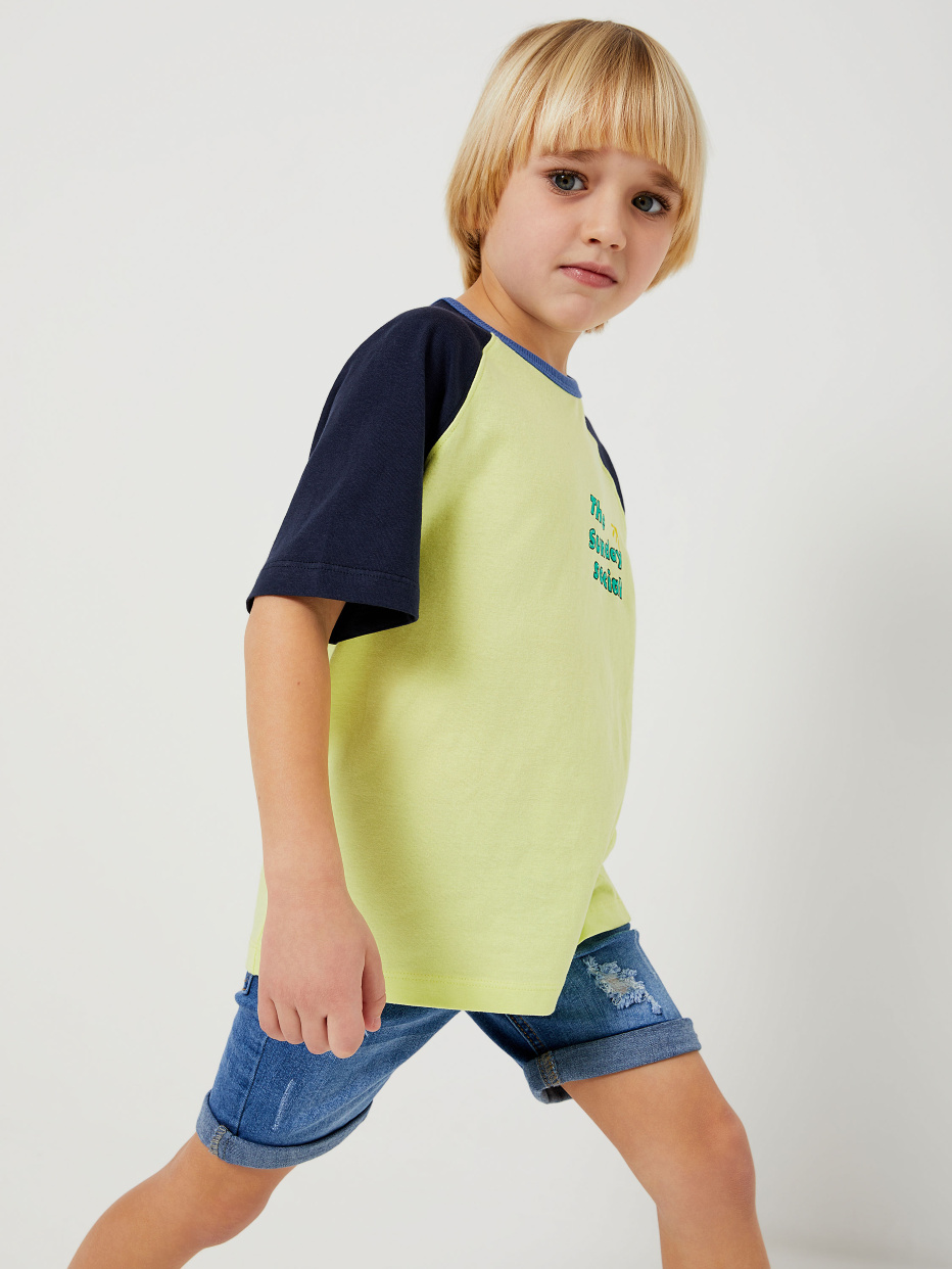 Трикотажная футболка с рукавами реглан для мальчиков, фото - 4