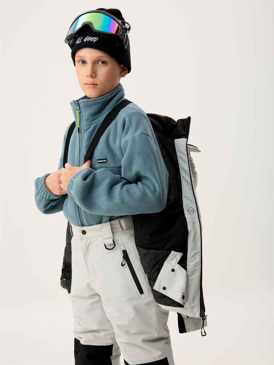 Горнолыжная куртка из технологичной мембраны с лямками детская, фото - 4