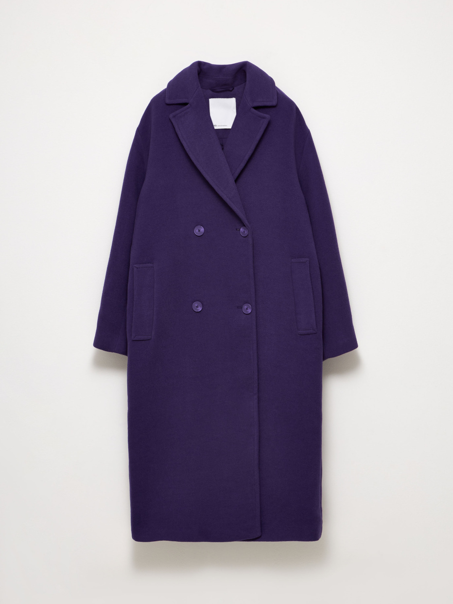 Двубортное пальто с добавлением шерсти, фото - 3