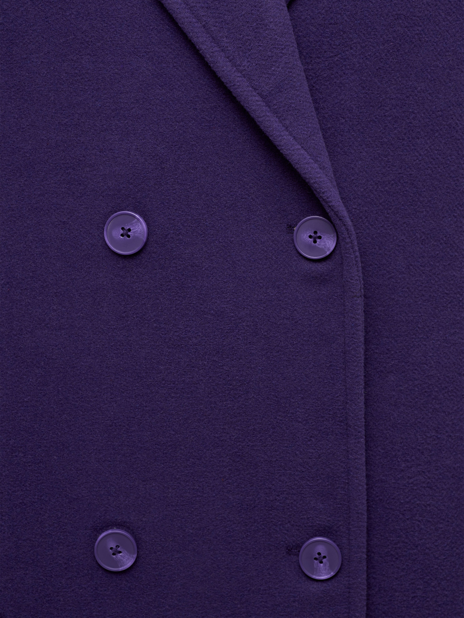 Двубортное пальто с добавлением шерсти, фото - 3