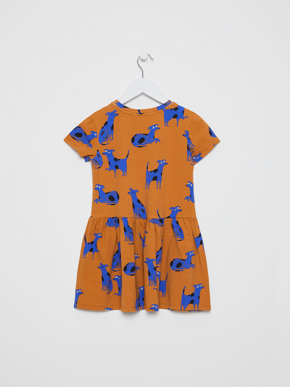 Трикотажное платье с принтом для девочек, фото - 4
