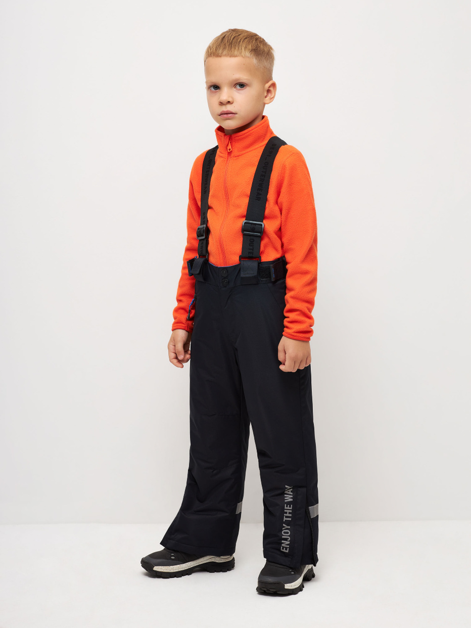 Утепленные брюки на лямках для мальчиков, фото - 1