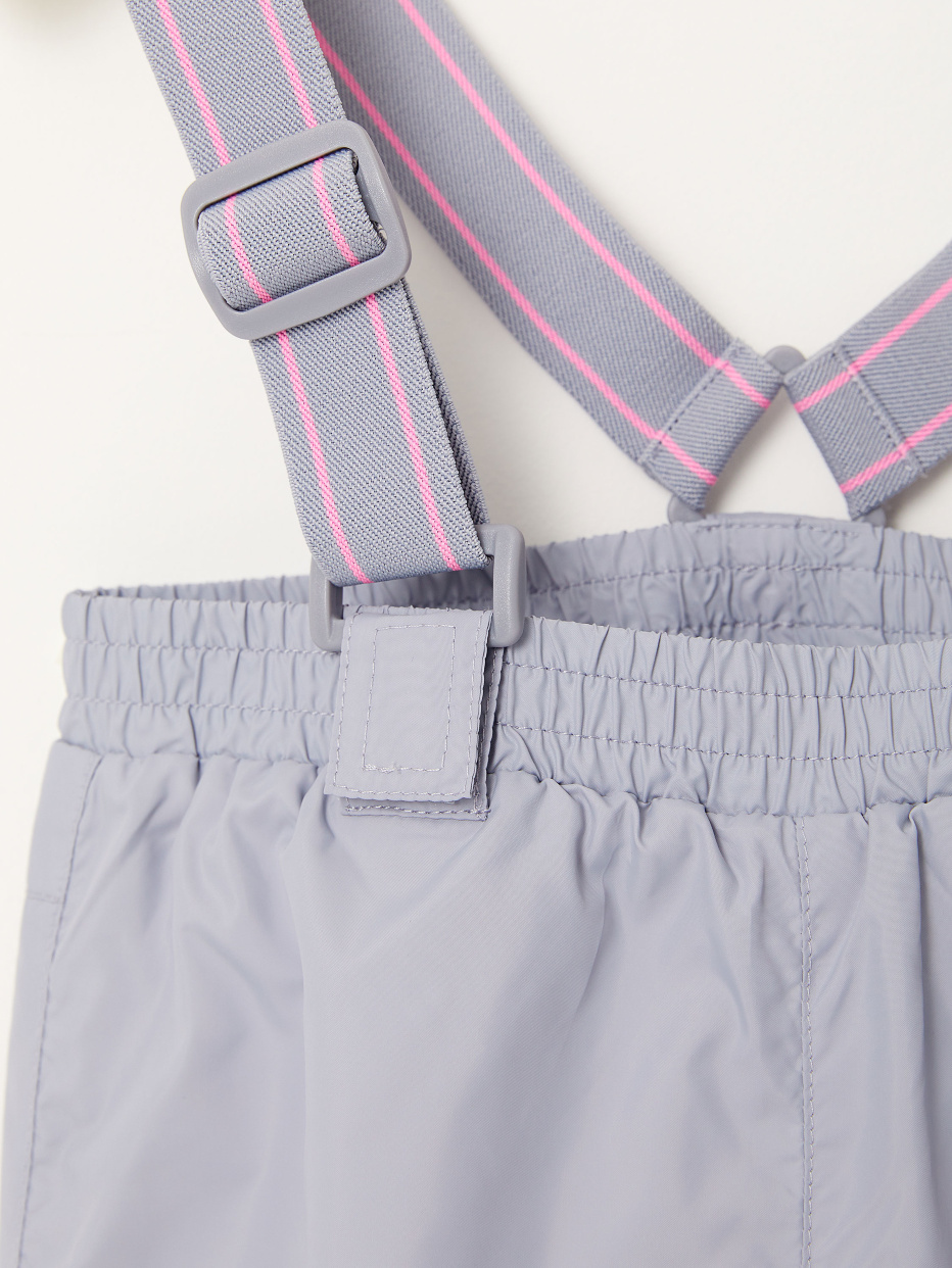 Утепленные брюки на лямках для девочек, фото - 3