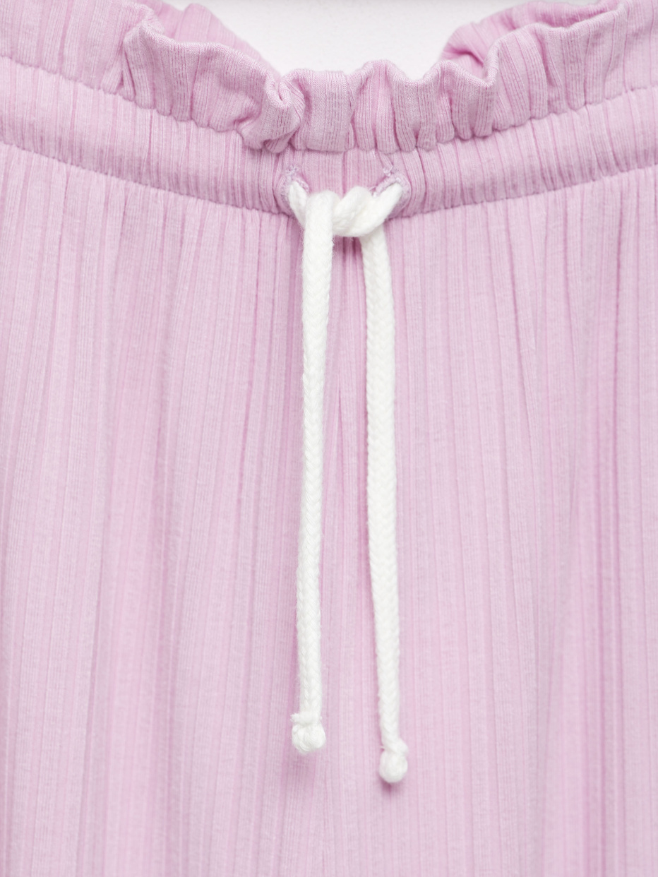 Трикотажные брюки с присборенной талией для девочек, фото - 2