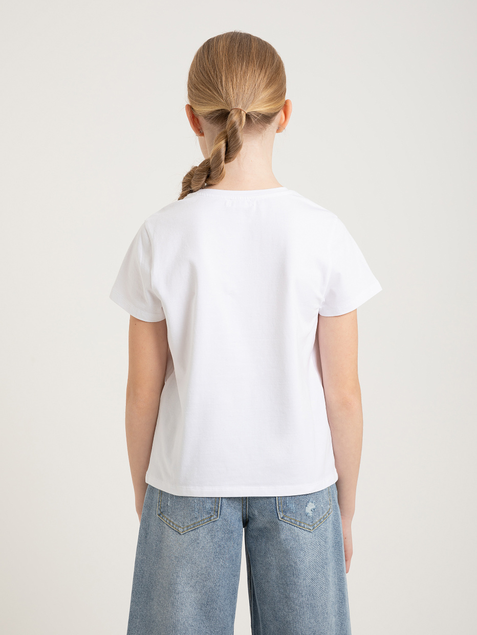 футболка с вышивкой из пайеток для девочек, фото - 4