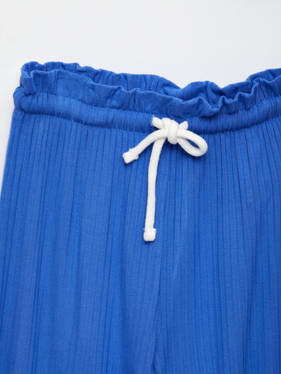 Трикотажные брюки с присборенной талией для девочек, фото - 3