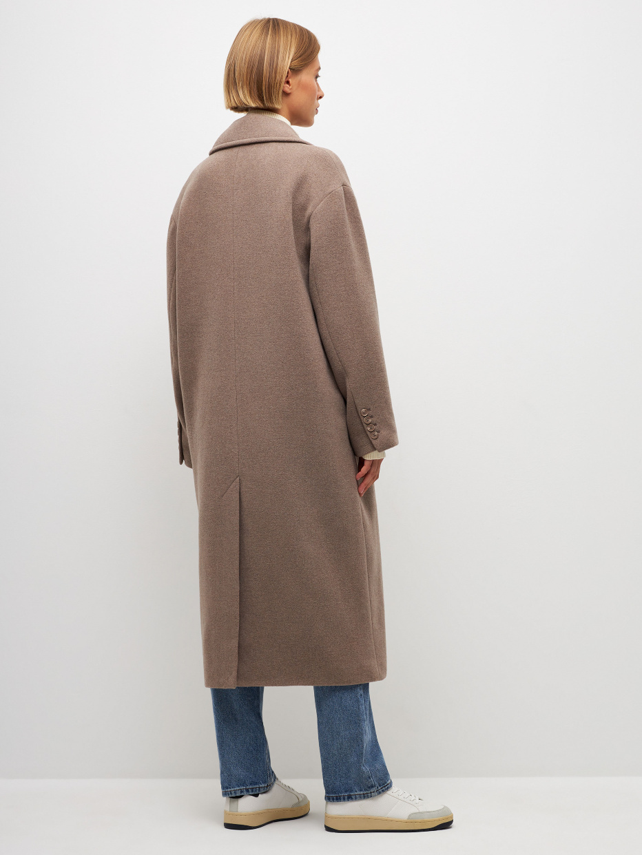 Двубортное пальто с добавлением шерсти, фото - 5