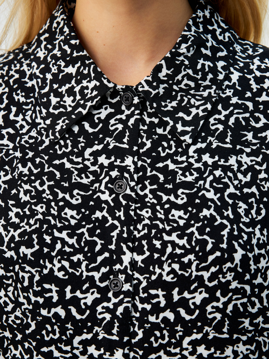 Рубашка свободного кроя с коротким рукавом, фото - 6