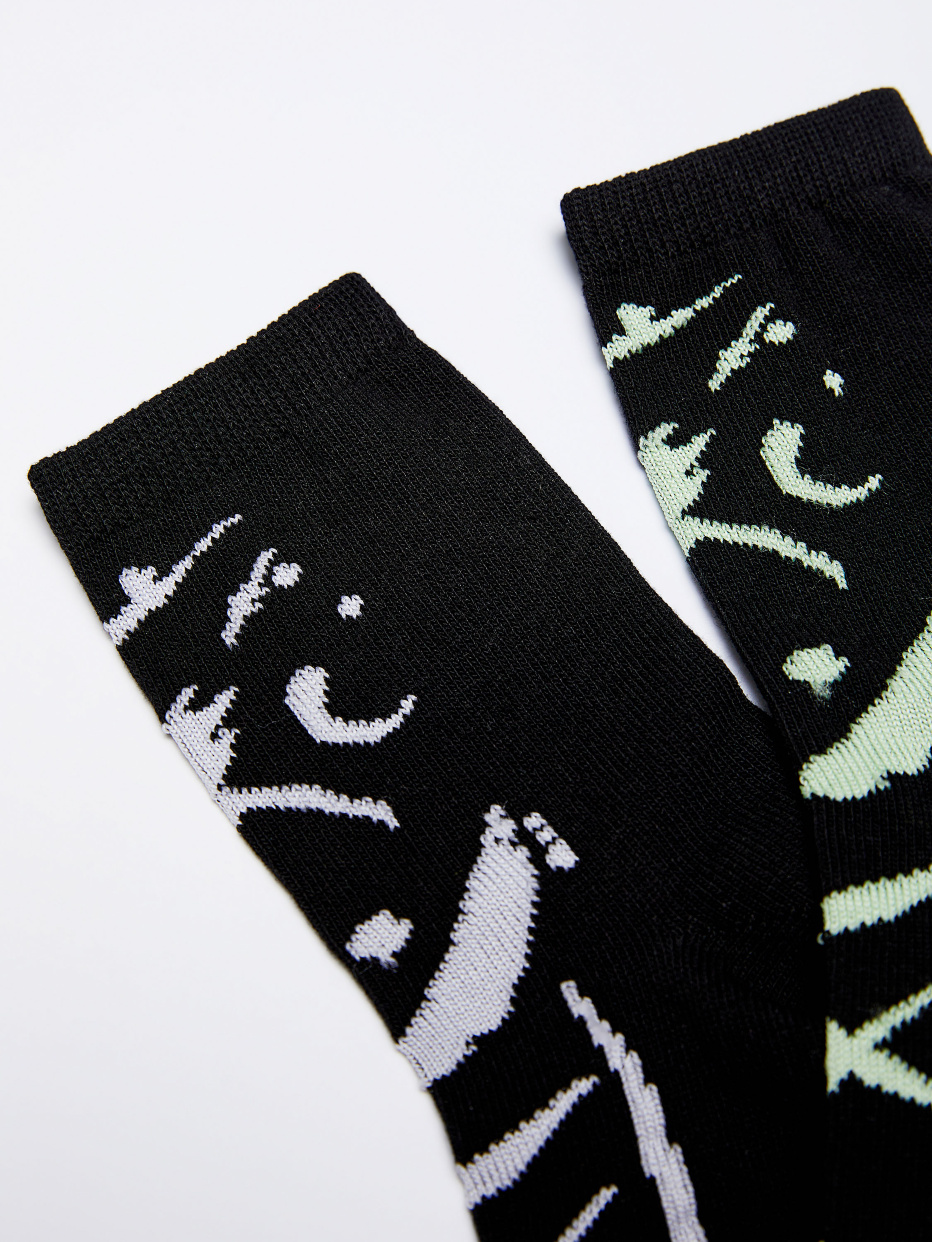 Набор из 2 пар носков с флуоресцентным принтом для мальчиков, фото - 2