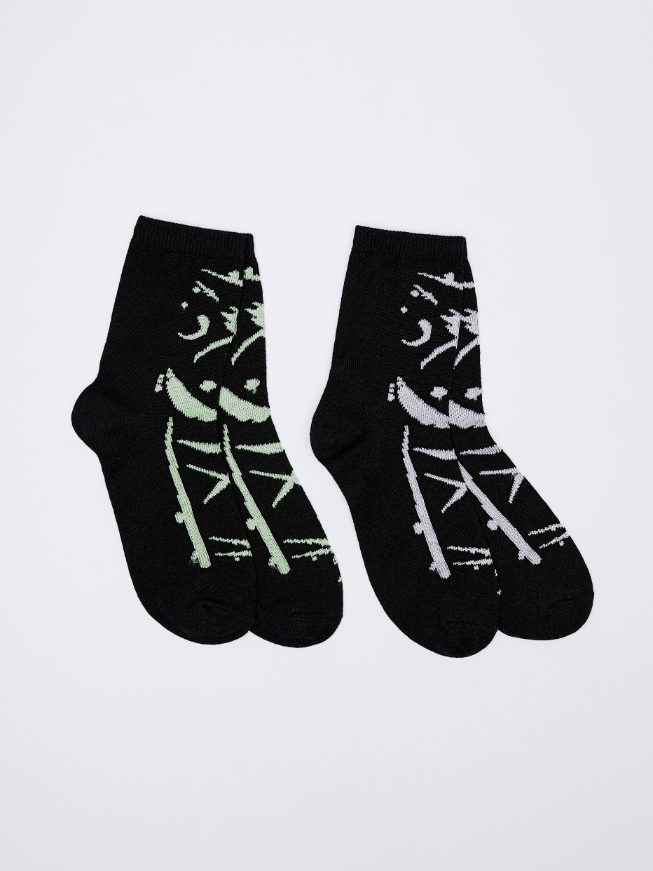 Набор из 2 пар носков с флуоресцентным принтом для мальчиков, фото - 3