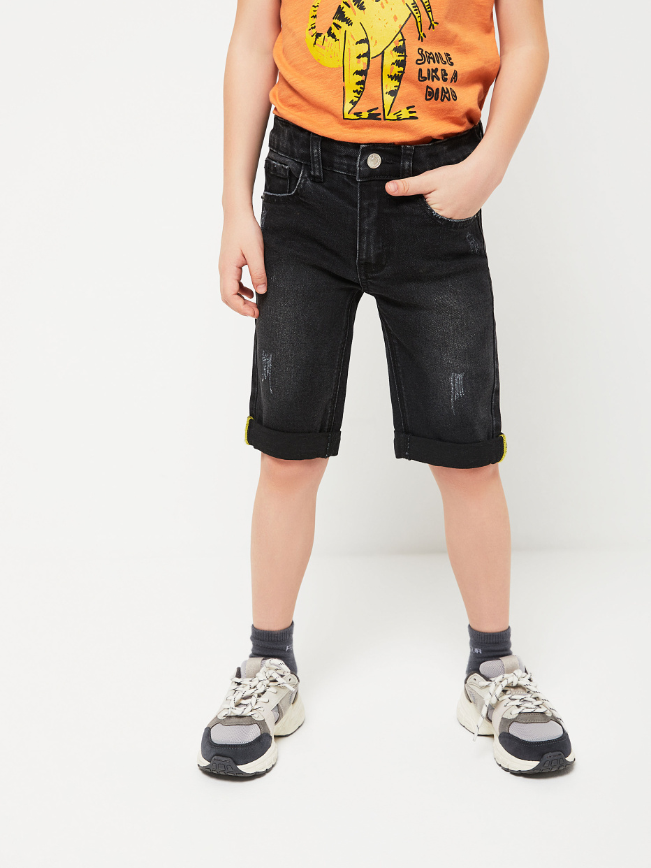 Джинсовые шорты с отворотами для мальчиков, фото - 2