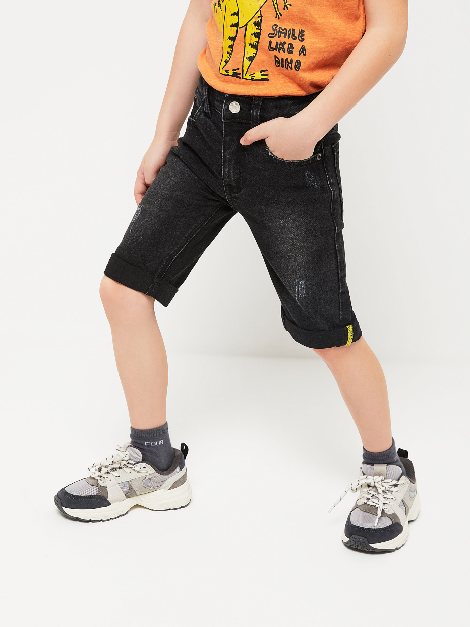 Джинсовые шорты с отворотами для мальчиков, фото - 4