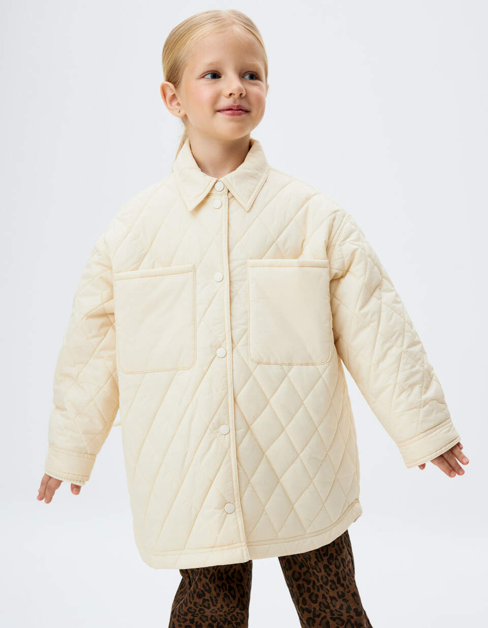 Утепленная куртка-рубашка для девочек куртка утепленная для девочек demix бежевый