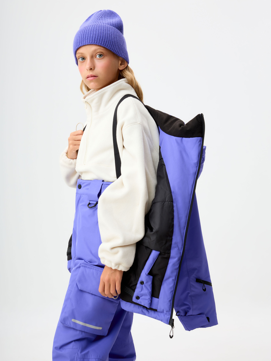 Горнолыжная куртка из технологичной мембраны с лямками для девочек, фото - 6