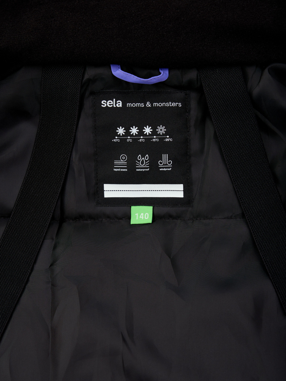 Горнолыжная куртка из технологичной мембраны с лямками для девочек, фото - 24