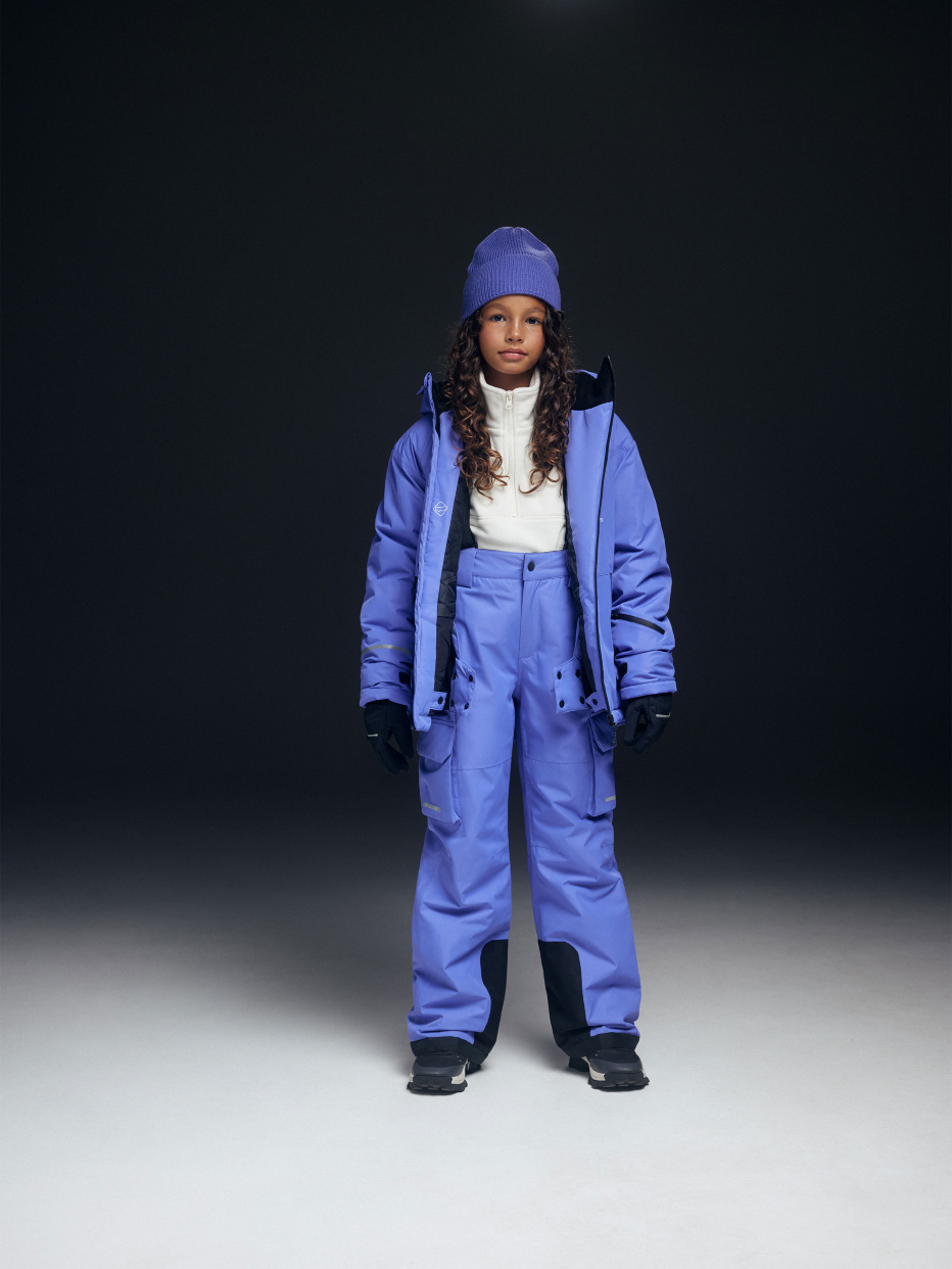 Горнолыжная куртка из технологичной мембраны с лямками для девочек, фото - 1