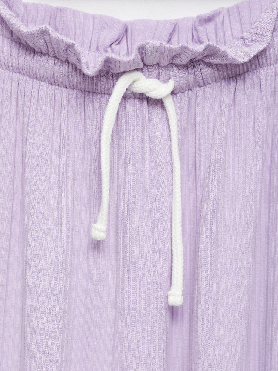 Трикотажные брюки с присборенной талией для девочек, фото - 3