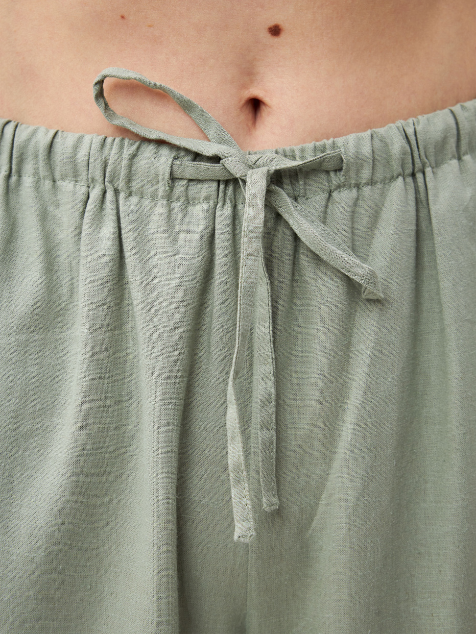 Широкие брюки из смесового льна, фото - 7