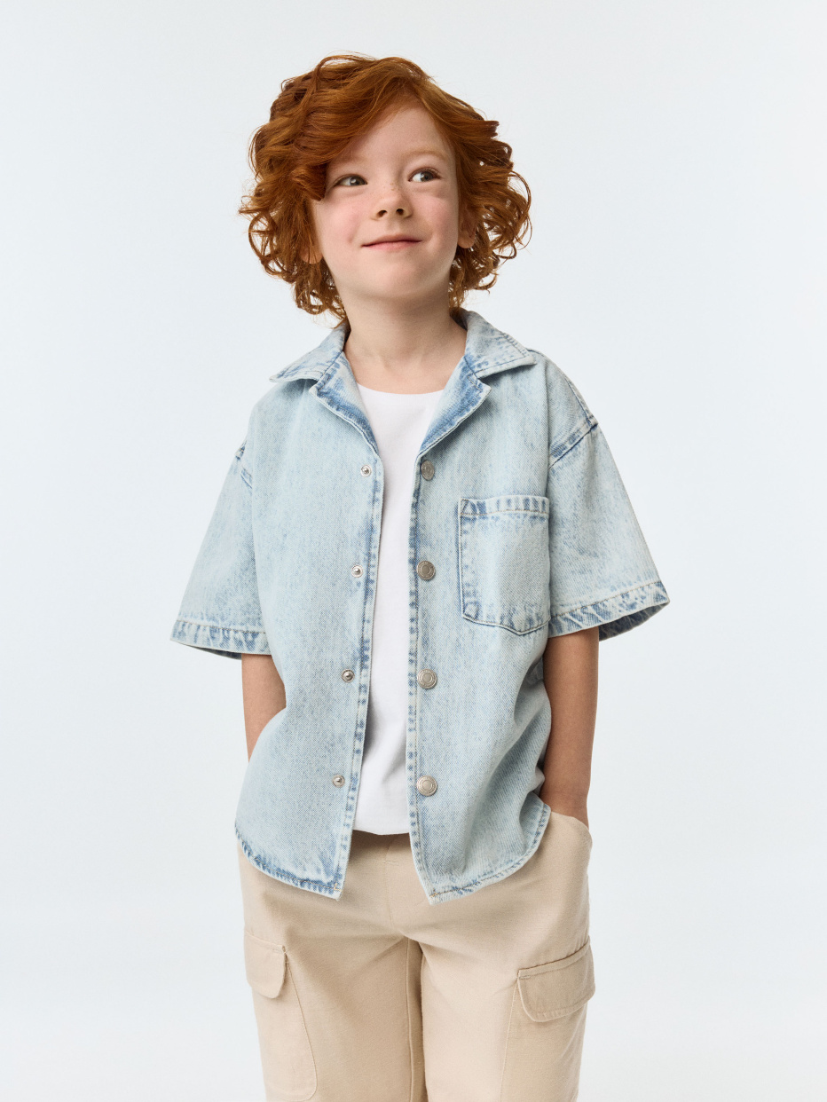Джинсовая рубашка с короткими рукавами для мальчиков, фото - 8