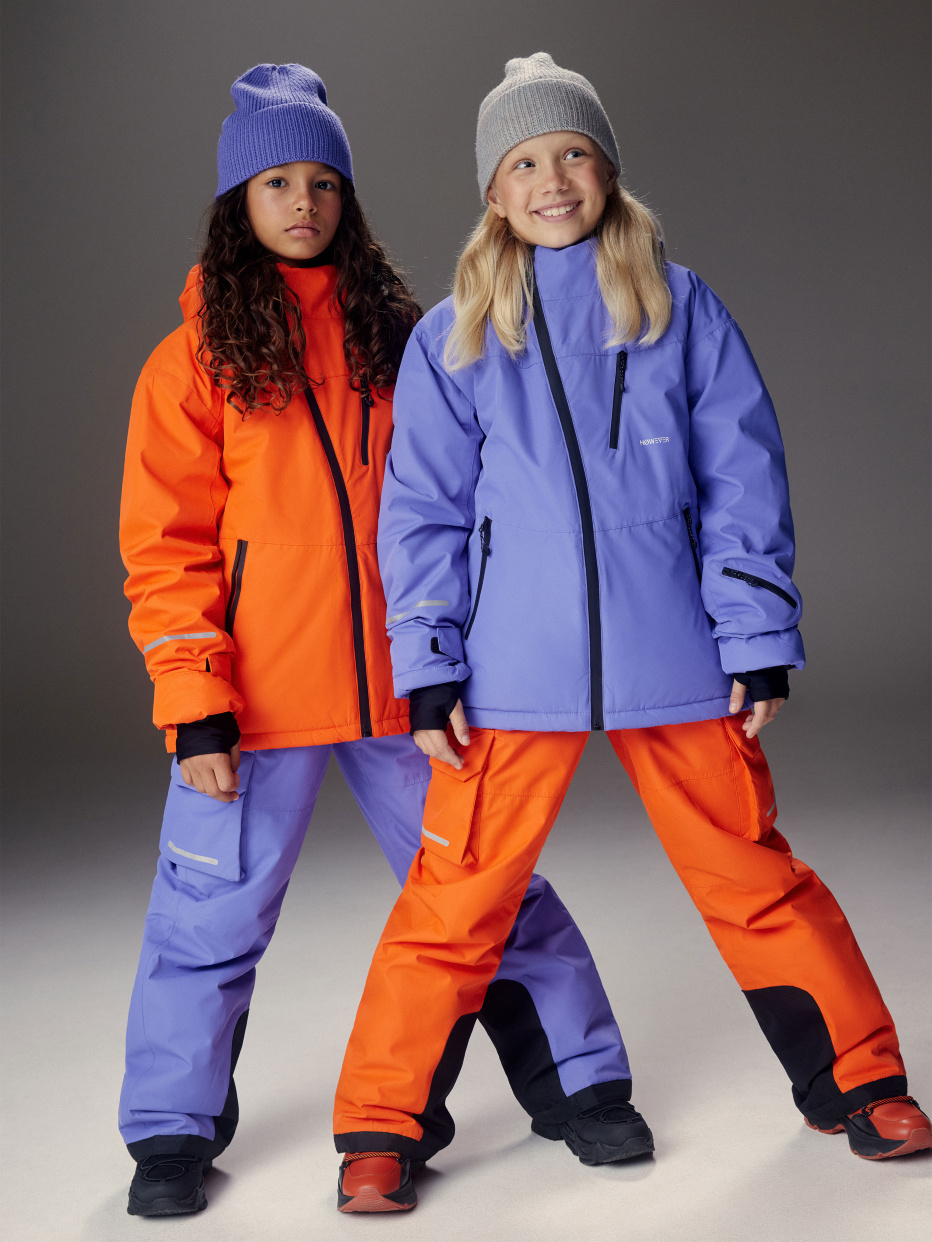 Горнолыжная куртка из технологичной мембраны с лямками для девочек, фото - 2
